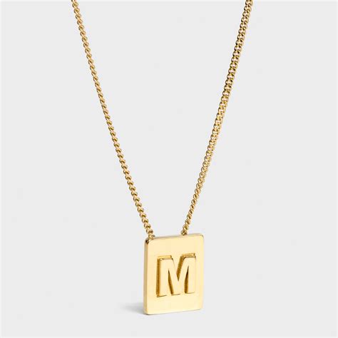 celine pendant c|Alphabet C pendant in brass .